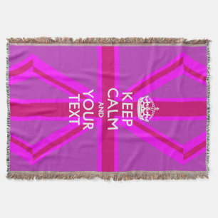 Personalised Keep Calm and Your Text for Cool Gift Throw Blanket