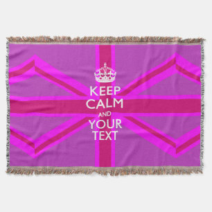 Personalised Keep Calm and Your Text for Cool Gift Throw Blanket