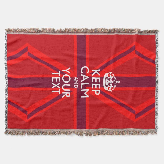 Personalised Keep Calm and Your Text for Cool Gift Throw Blanket (Front)