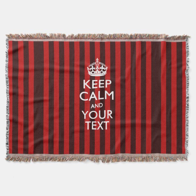 Personalised Keep Calm and Your Text for Cool Gift Throw Blanket (Front)