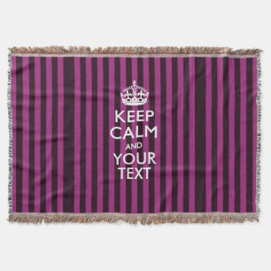 Personalised Keep Calm and Your Text for Cool Gift Throw Blanket