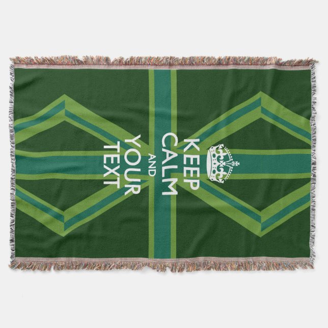 Personalised Keep Calm and Your Text for Cool Gift Throw Blanket (Front)