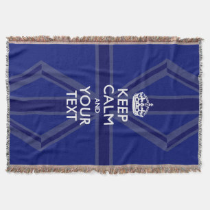 Personalised Keep Calm and Your Text for Cool Gift Throw Blanket