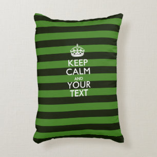 Personalised KEEP CALM AND Your Text for Green Decorative Cushion