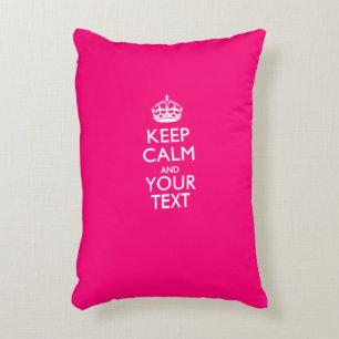 Personalised KEEP CALM AND Your Text for Hot Pink Decorative Cushion