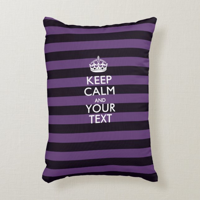 Personalised KEEP CALM AND Your Text for Purple Decorative Cushion (Front(Vertical))
