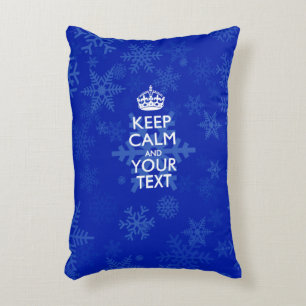 Personalised KEEP CALM AND Your Text for Snow Decorative Cushion