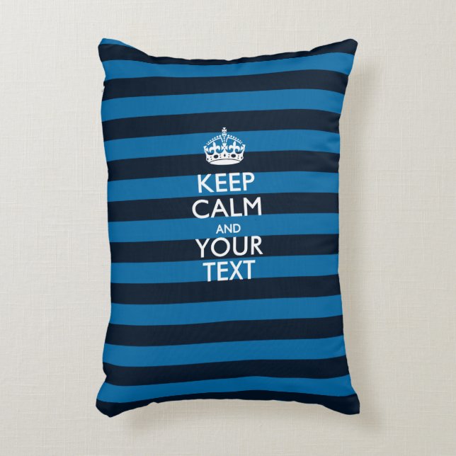 Personalised KEEP CALM AND Your Text for Stripes Decorative Cushion (Front(Vertical))