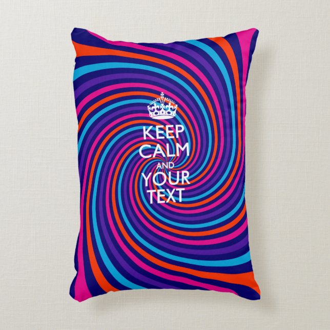 Personalised KEEP CALM AND Your Text for Swirl Decorative Cushion (Front(Vertical))