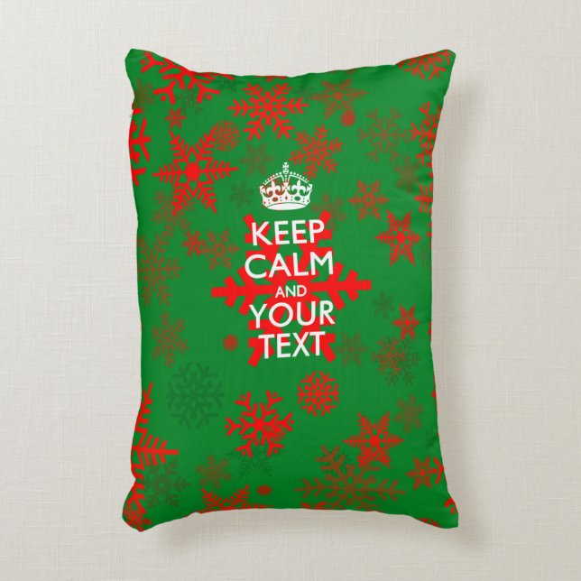 Personalised KEEP CALM AND Your Text for Teal Decorative Cushion (Front(Vertical))