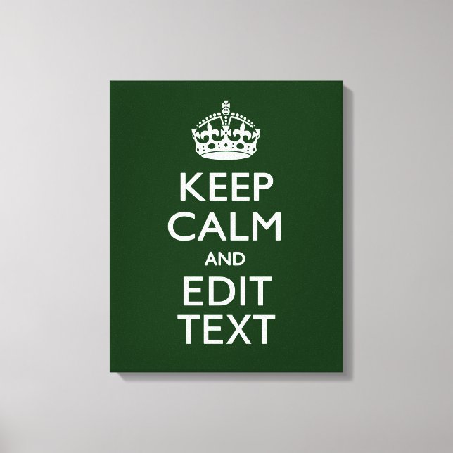 Personalised Keep Calm And Your Text Green Decor (Front)