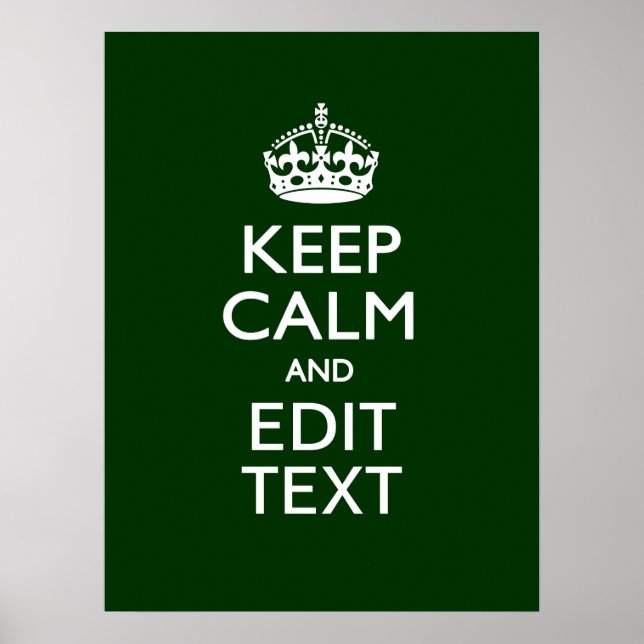 Personalised Keep Calm And Your Text Green Decor (Front)