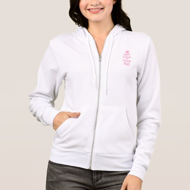Personalised KEEP CALM and YOUR TEXT Hoodie (Front)