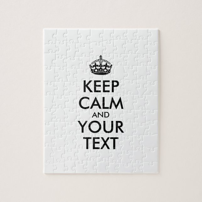 Personalised KEEP CALM and YOUR TEXT Jigsaw Puzzle (Vertical)