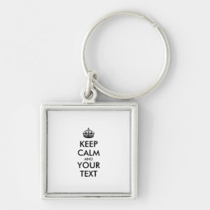 Personalised KEEP CALM and YOUR TEXT Key Ring