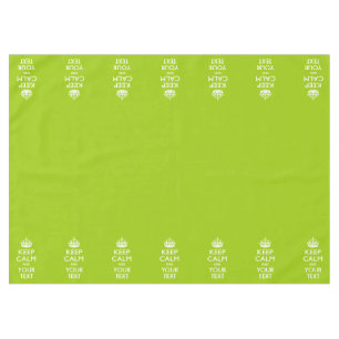 Personalised Keep Calm And Your Text Lime Green Tablecloth