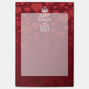 Personalised KEEP CALM AND Your Text Love Burgundy Post-it Notes