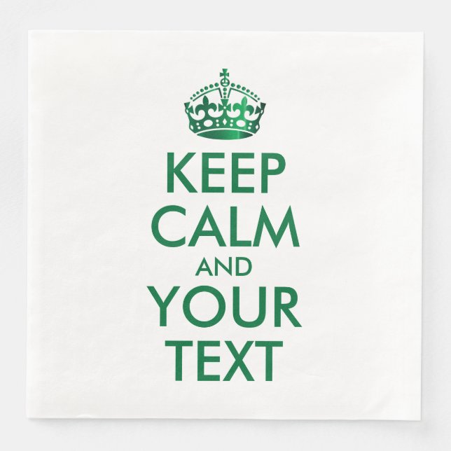 Personalised KEEP CALM and YOUR TEXT Napkin (Front)