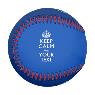 Personalised KEEP CALM and your text on blue Baseball