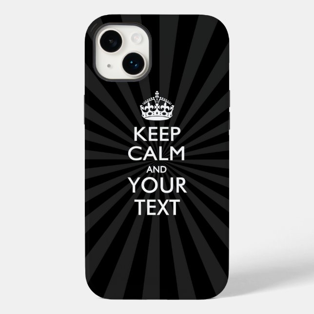Personalised KEEP CALM and your text on burst Case-Mate iPhone Case (Back)