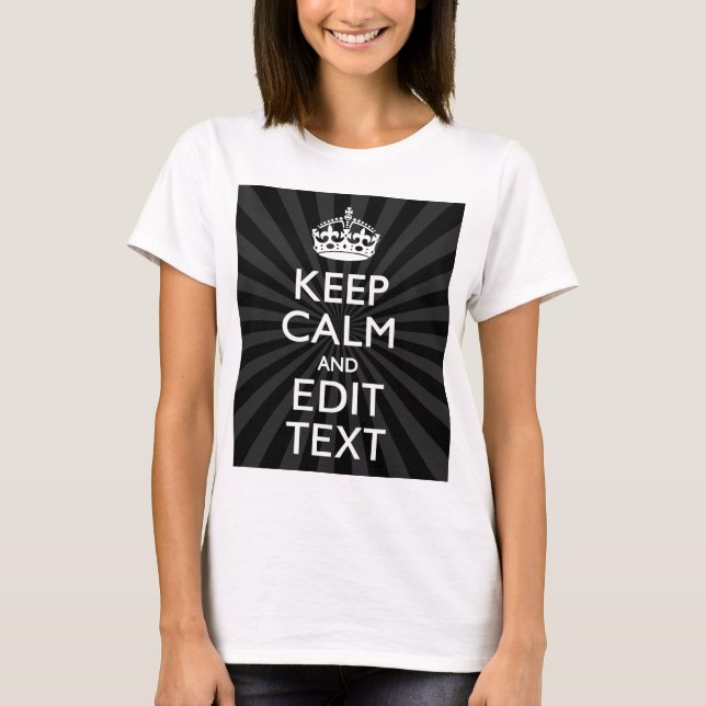 Personalised KEEP CALM and your text on burst T-Shirt (Front)