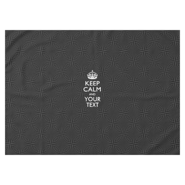 Personalised KEEP CALM and your text on burst Tablecloth (Front (Horizontal))