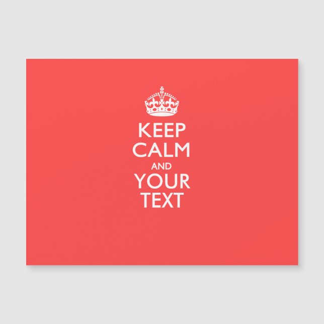 Personalised KEEP CALM and your text on Coral (Front)