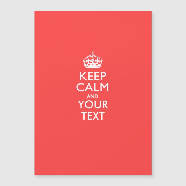 Personalised KEEP CALM and your text on Coral (Front)
