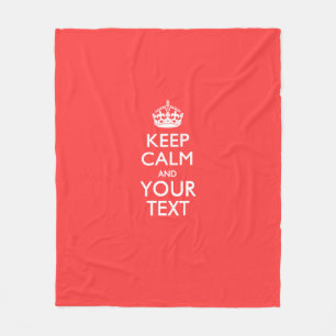 Personalised KEEP CALM and your text on Coral Fleece Blanket