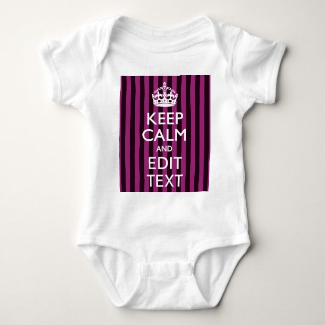 Personalised KEEP CALM and Your Text on Pink Baby Bodysuit (Front)