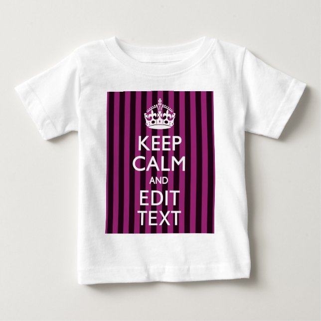 Personalised KEEP CALM and Your Text on Pink Baby T-Shirt (Front)