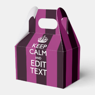 Personalised KEEP CALM and Your Text on Pink Favour Box