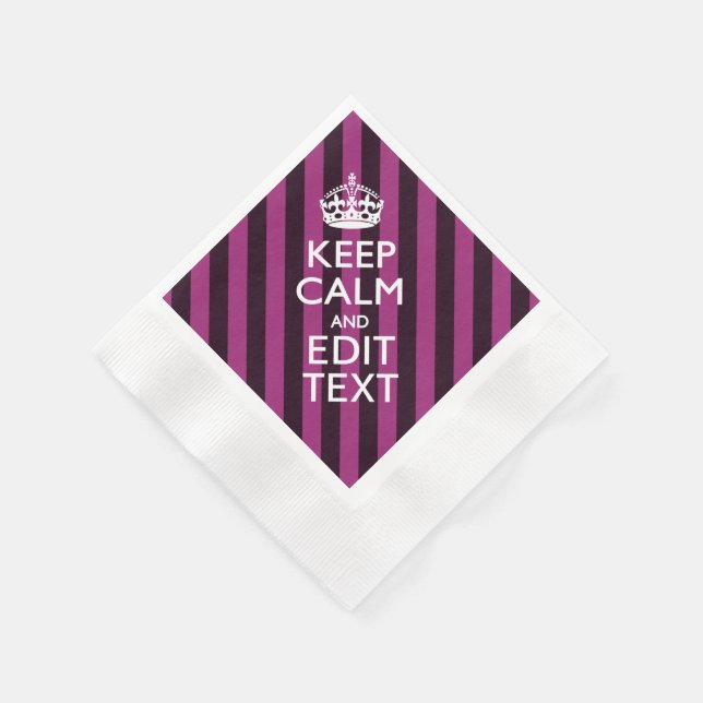 Personalised KEEP CALM and Your Text on Pink Napkin (Corner)