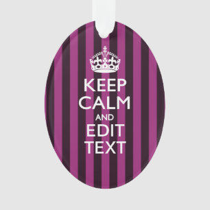 Personalised KEEP CALM and Your Text on Pink Ornament