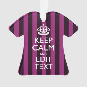 Personalised KEEP CALM and Your Text on Pink Ornament
