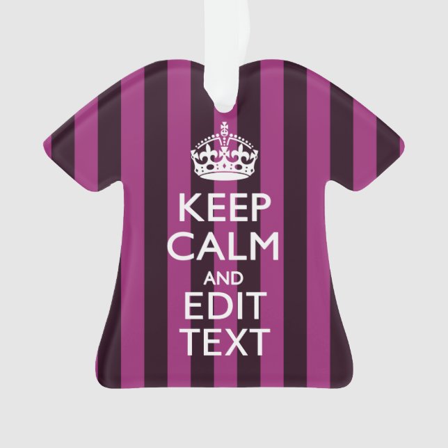 Personalised KEEP CALM and Your Text on Pink Ornament (Front)
