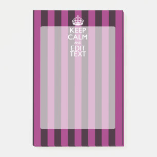 Personalised KEEP CALM and Your Text on Pink Post-it Notes