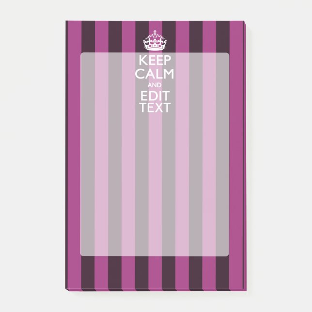 Personalised KEEP CALM and Your Text on Pink Post-it Notes (Front)