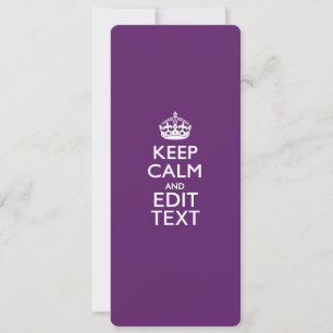 Personalised KEEP CALM AND Your Text on Purple