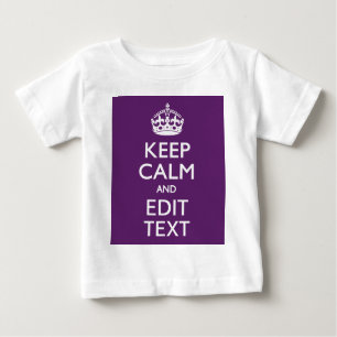 Personalised KEEP CALM AND Your Text on Purple Baby T-Shirt