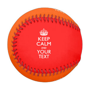 Personalised KEEP CALM and your text on red Baseball