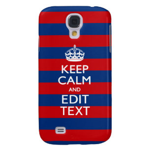 Personalised KEEP CALM AND Your Text on Stripes Galaxy S4 Case