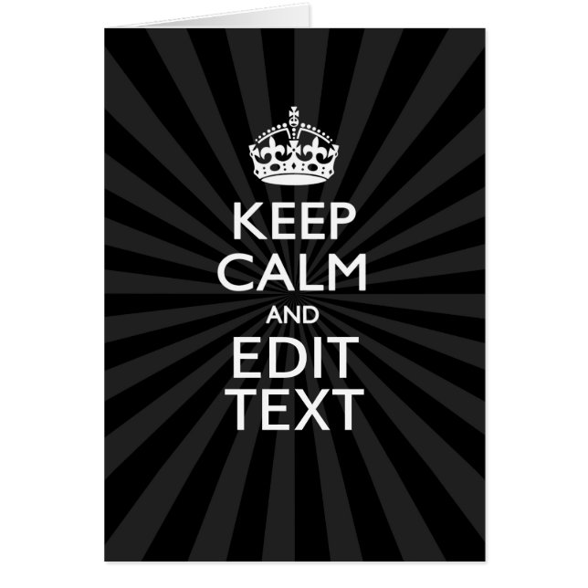 Personalised KEEP CALM and your text on Sunburst (Front)