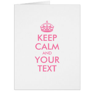 Personalised KEEP CALM and YOUR TEXT - pink words