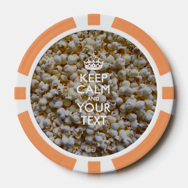 Personalised KEEP CALM AND Your Text Poker Chips (Front)