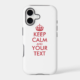 Personalised KEEP CALM and YOUR TEXT - red words