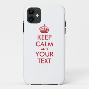 Personalised KEEP CALM and YOUR TEXT - red words Case-Mate iPhone Case
