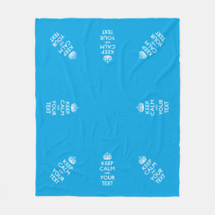 Personalised Keep Calm And Your Text Sky Blue Fleece Blanket