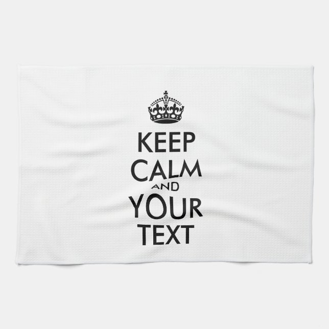 Personalised KEEP CALM and YOUR TEXT Tea Towel (Horizontal)