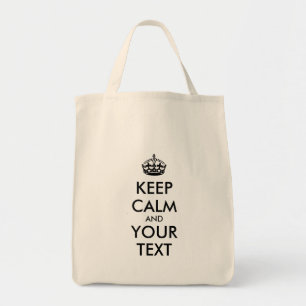 Personalised KEEP CALM and YOUR TEXT Tote Bag